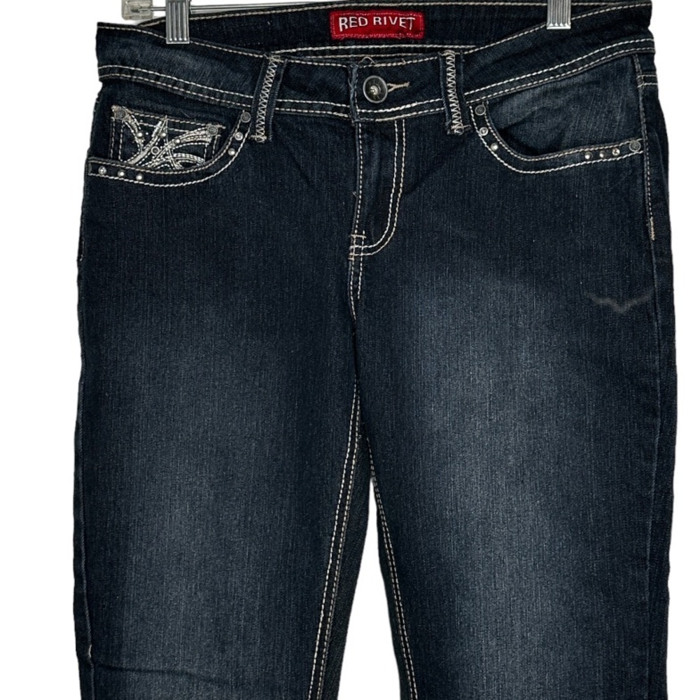 Red Rivet Jeans - Picture 2 of 7